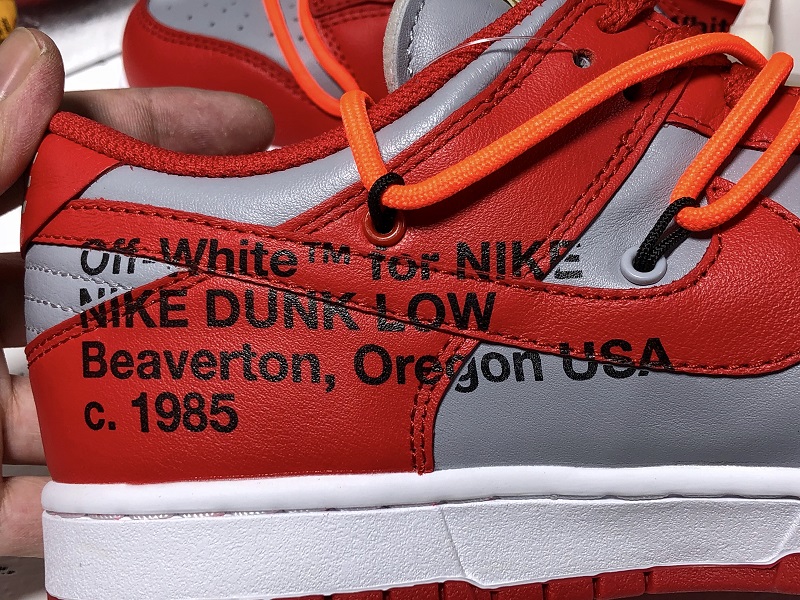 Off-White x Nike Dunk Low CT0856-600 Grayish red