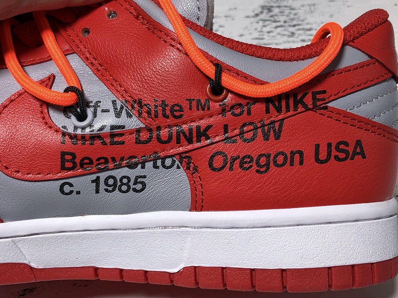 Off-White x Nike Dunk Low CT0856-600 Grayish red