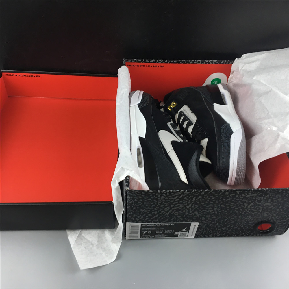 AIR JORDAN 3 GENERATION BLACK AND SHITE SILVER 3M REFLECTIVE