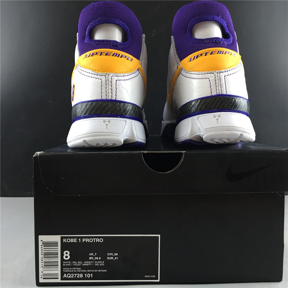 UndefeatedxNike Kobe 1 PROTRO AQ2728-101 WHITE VARSITY PURPLE