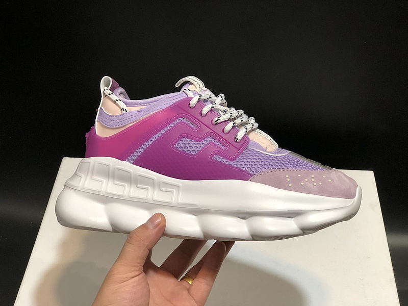 V*ersace CHAIN REACTION SNEAKERS purple&pink&white