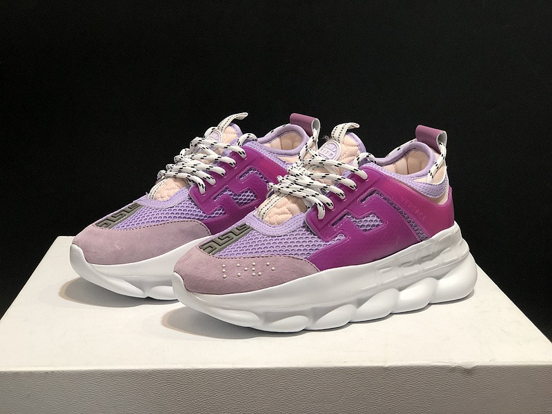 V*ersace CHAIN REACTION SNEAKERS purple&pink&white