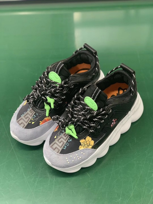 V*ersace CHAIN REACTION SNEAKERS black&white&green