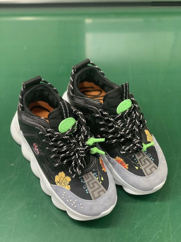 V*ersace CHAIN REACTION SNEAKERS black&white&green