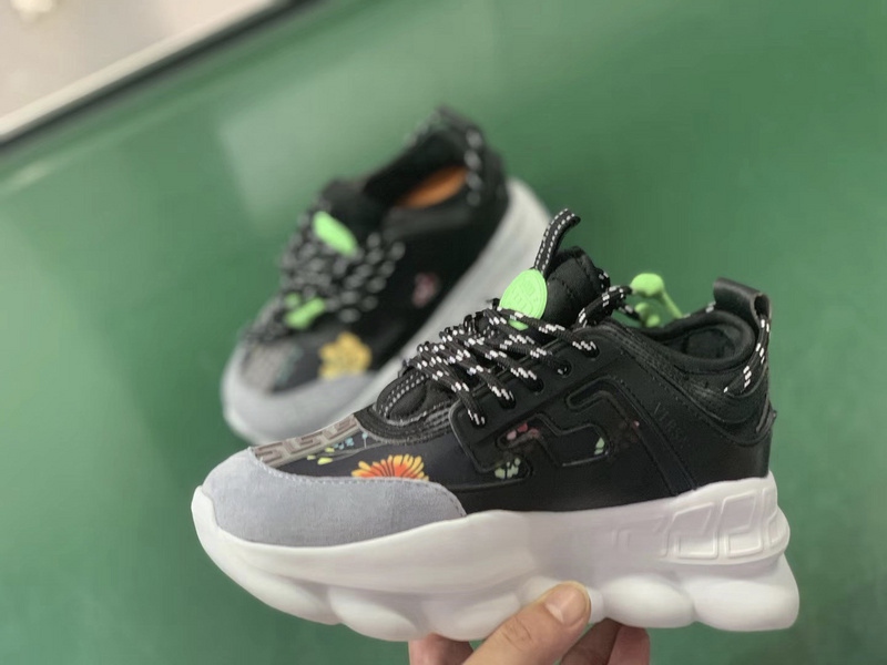 V*ersace CHAIN REACTION SNEAKERS black&white&green
