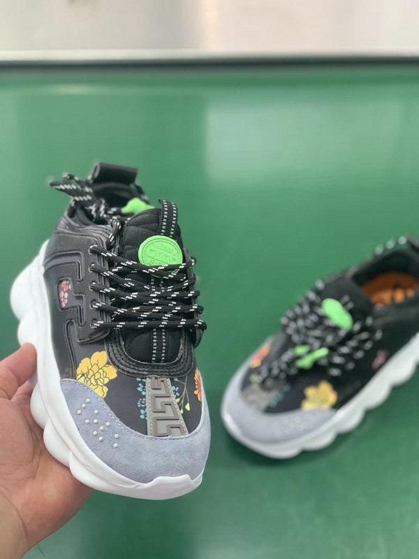 V*ersace CHAIN REACTION SNEAKERS black&white&green