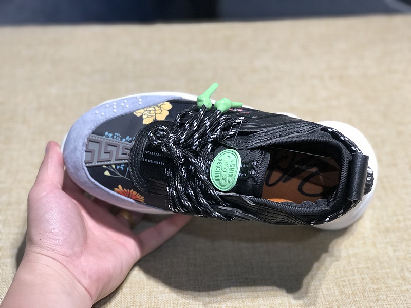 V*ersace CHAIN REACTION SNEAKERS black&white&green