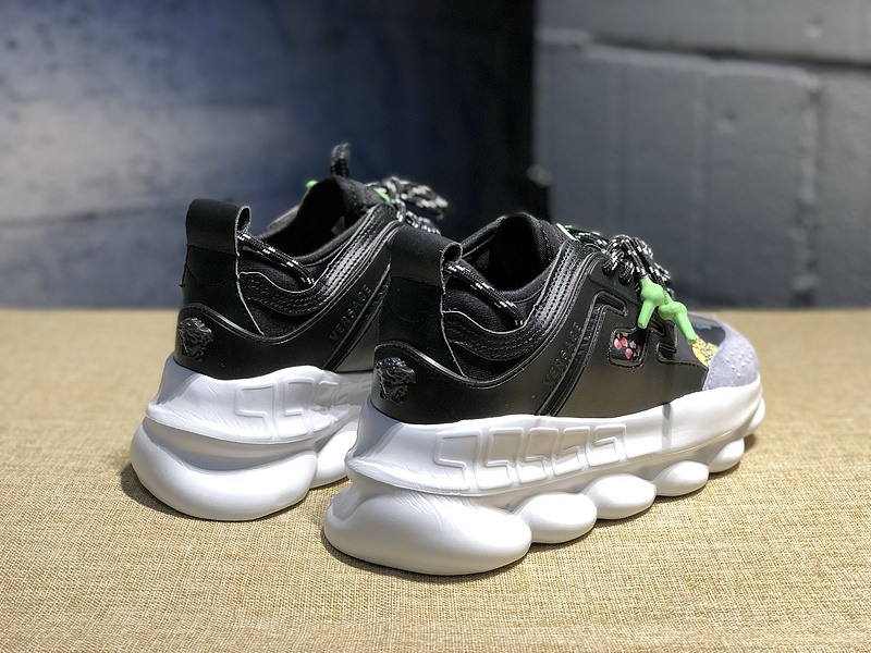 V*ersace CHAIN REACTION SNEAKERS black&white&green