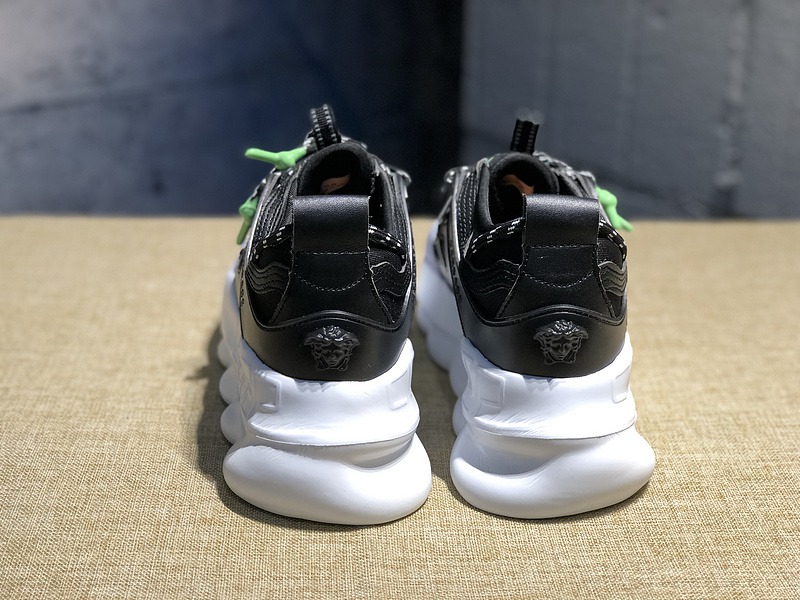 V*ersace CHAIN REACTION SNEAKERS black&white&green