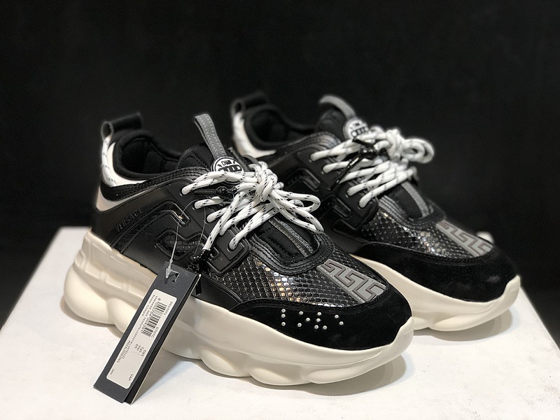 V*ersace CHAIN REACTION SNEAKERS black&white&red