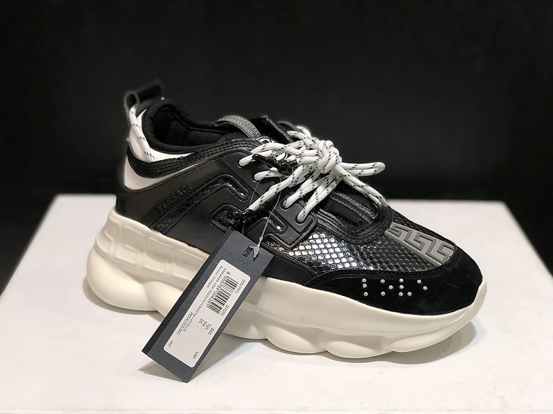 V*ersace CHAIN REACTION SNEAKERS black&white&red