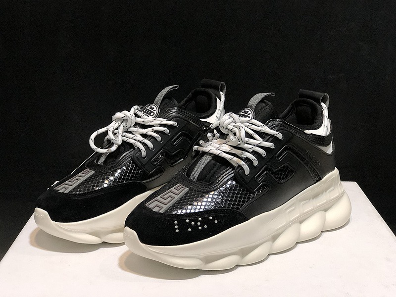 V*ersace CHAIN REACTION SNEAKERS black&white&red