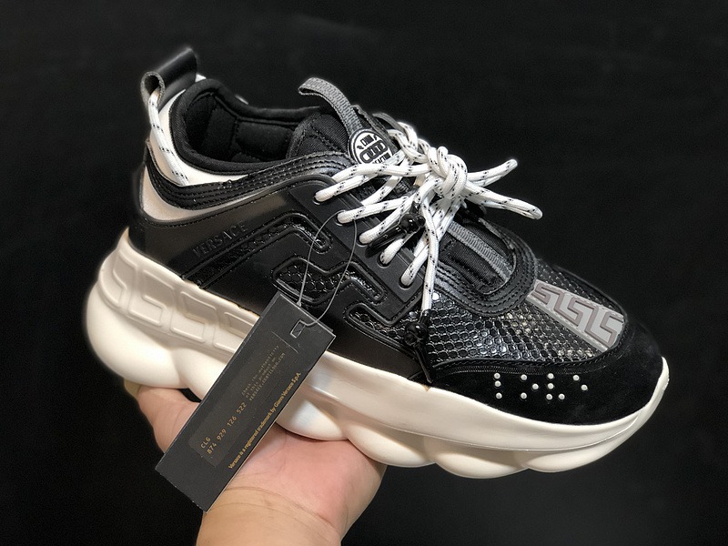 V*ersace CHAIN REACTION SNEAKERS black&white&red