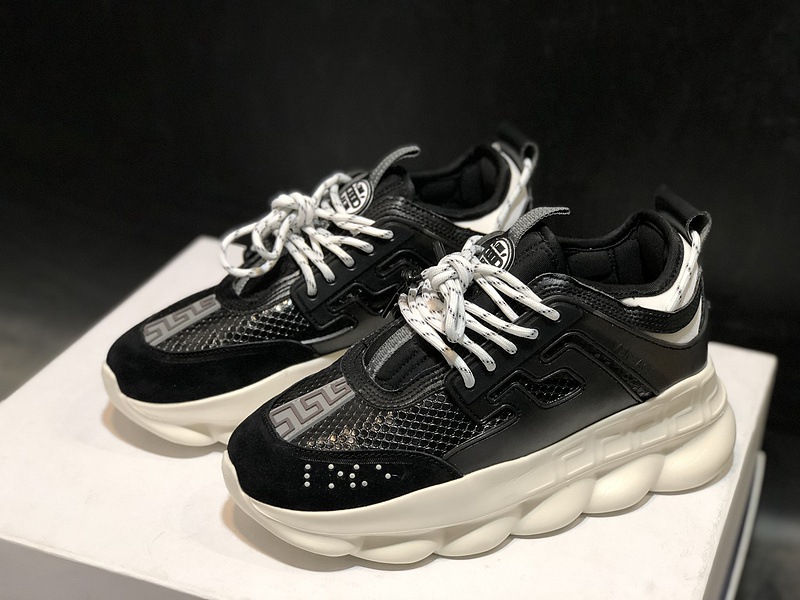 V*ersace CHAIN REACTION SNEAKERS black&white&red
