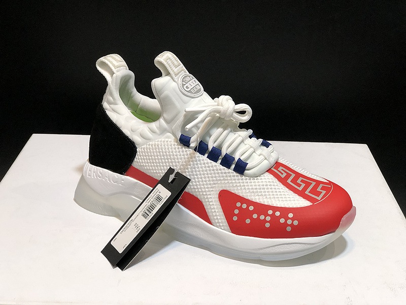 V*ersace CROSS CHAINER SNEAKERS black&white&red