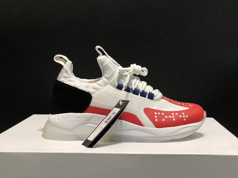 V*ersace CROSS CHAINER SNEAKERS black&white&red
