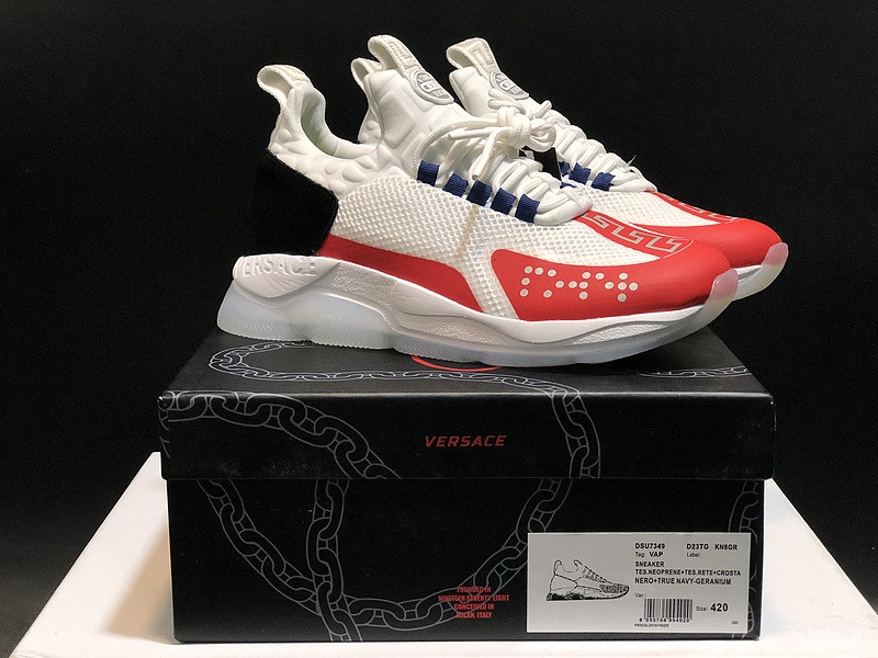 V*ersace CROSS CHAINER SNEAKERS black&white&red