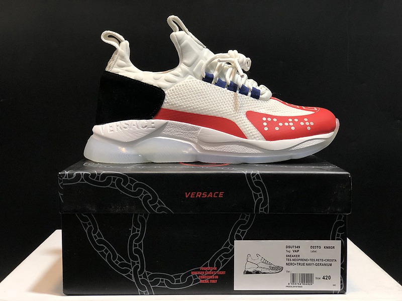 V*ersace CROSS CHAINER SNEAKERS black&white&red