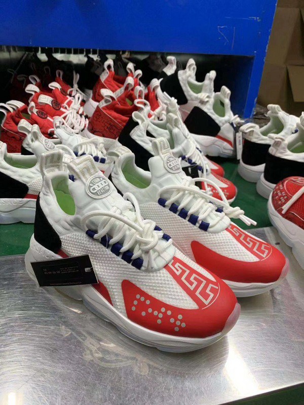 V*ersace CROSS CHAINER SNEAKERS black&white&red