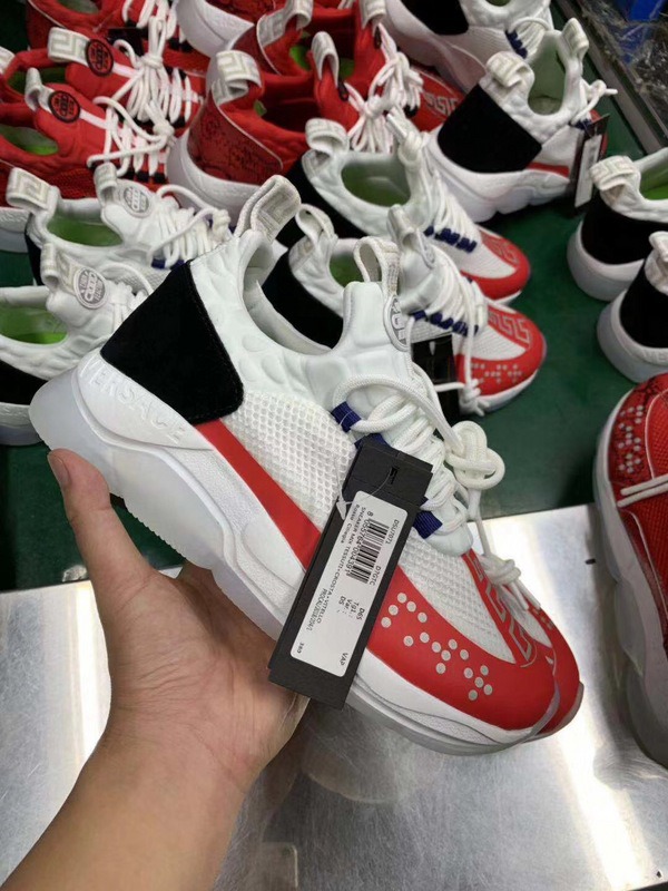 V*ersace CROSS CHAINER SNEAKERS black&white&red