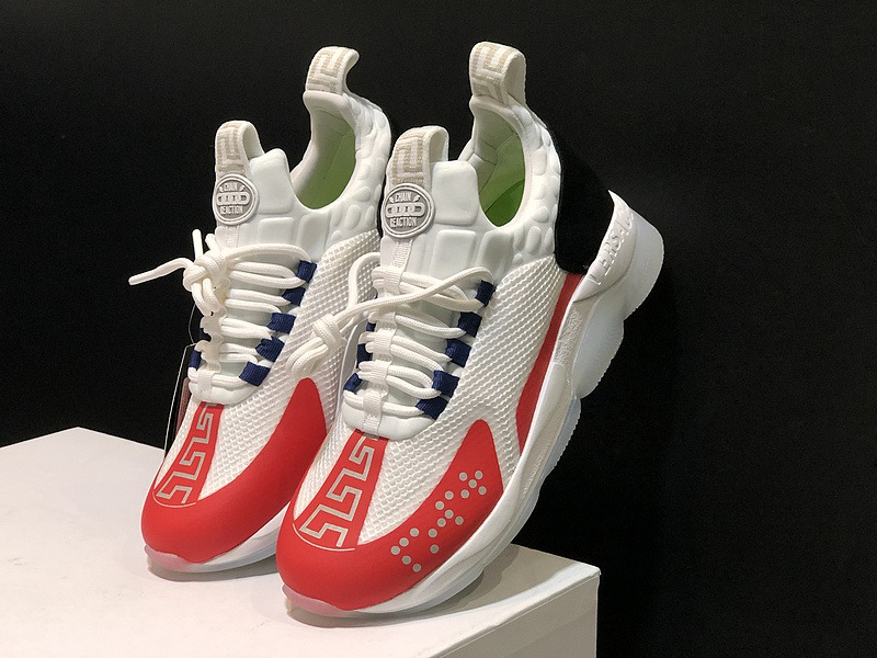 V*ersace CROSS CHAINER SNEAKERS black&white&red