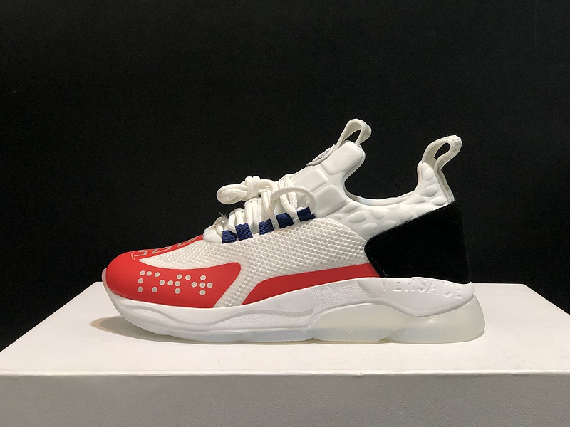 V*ersace CROSS CHAINER SNEAKERS black&white&red