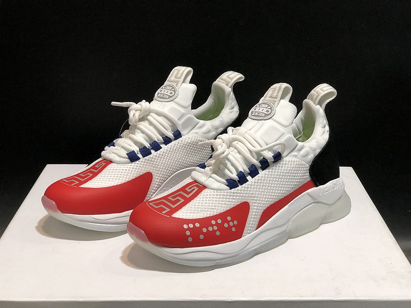 V*ersace CROSS CHAINER SNEAKERS black&white&red
