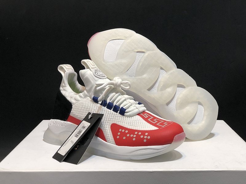 V*ersace CROSS CHAINER SNEAKERS black&white&red