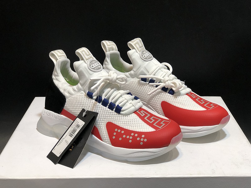 V*ersace CROSS CHAINER SNEAKERS black&white&red