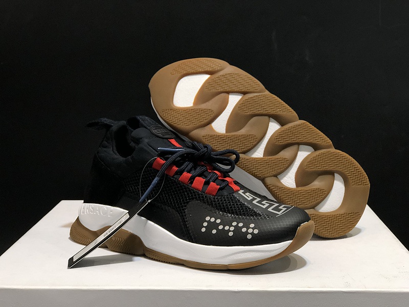 V*ersace CROSS CHAINER SNEAKERS black&white&red