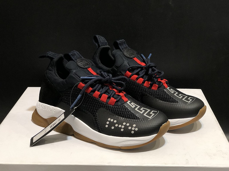 V*ersace CROSS CHAINER SNEAKERS black&white&red