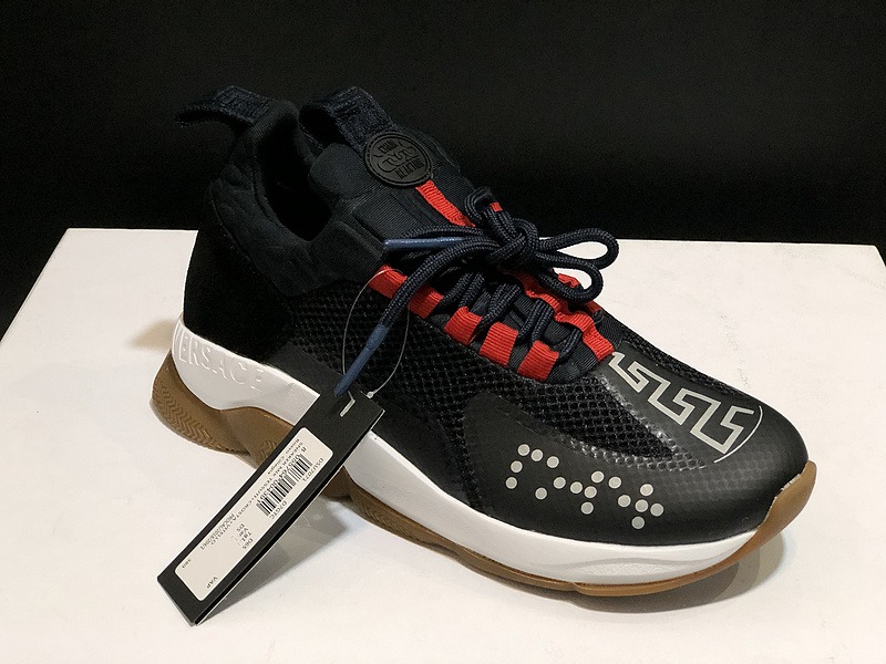 V*ersace CROSS CHAINER SNEAKERS black&white&red
