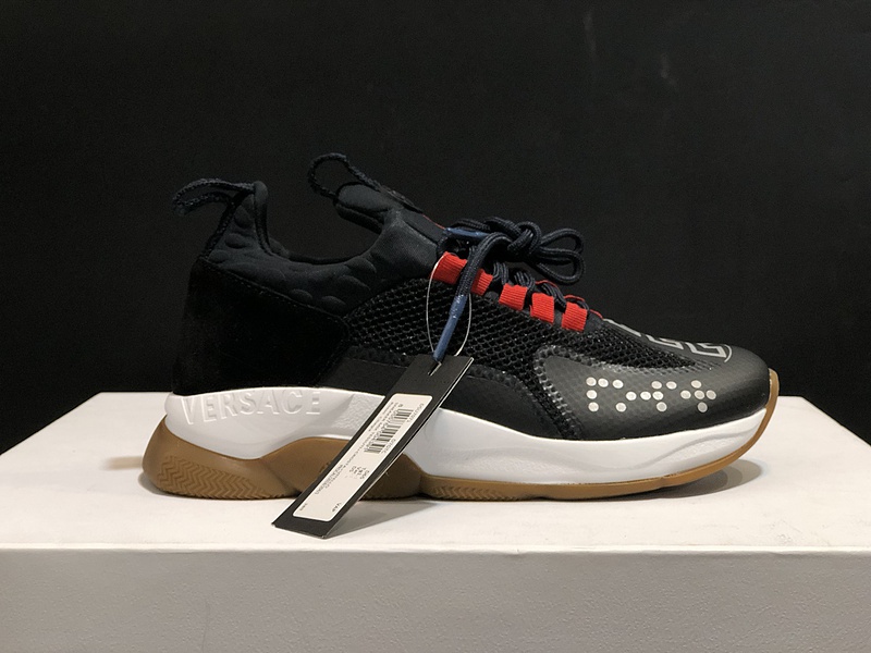 V*ersace CROSS CHAINER SNEAKERS black&white&red