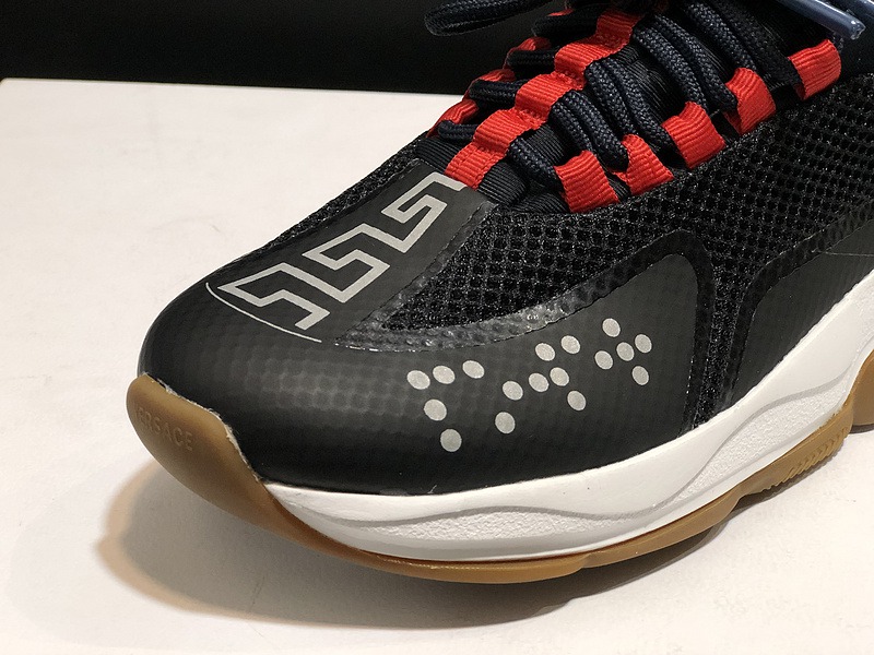 V*ersace CROSS CHAINER SNEAKERS black&white&red