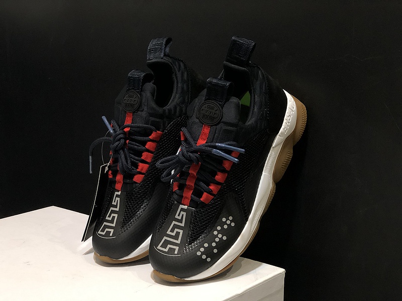 V*ersace CROSS CHAINER SNEAKERS black&white&red
