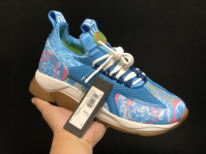 V*ersace CROSS CHAINER SNEAKERS blue&white&red