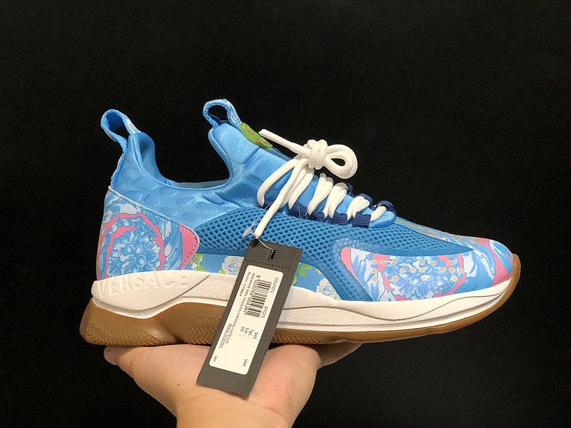 V*ersace CROSS CHAINER SNEAKERS blue&white&red
