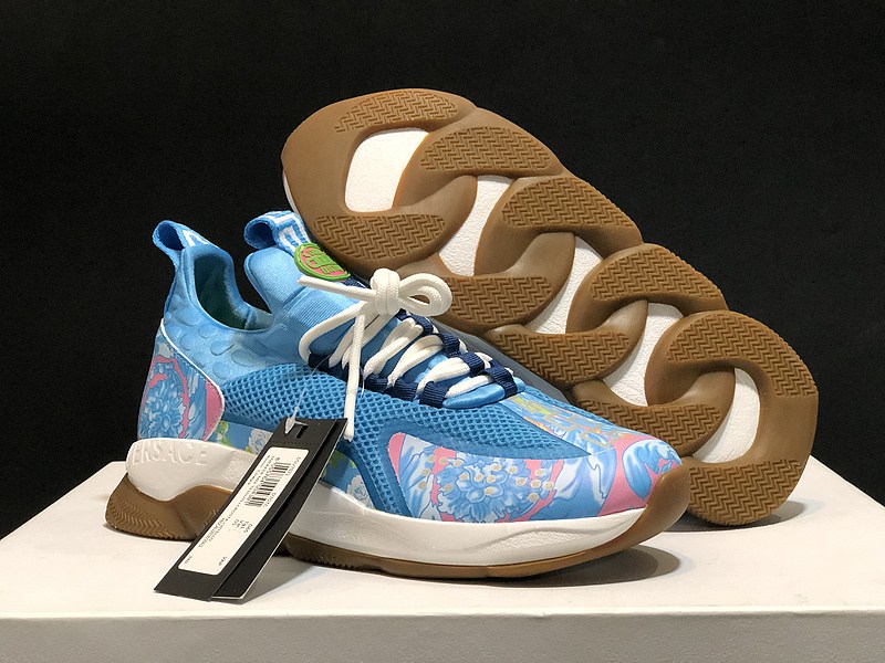V*ersace CROSS CHAINER SNEAKERS blue&white&red