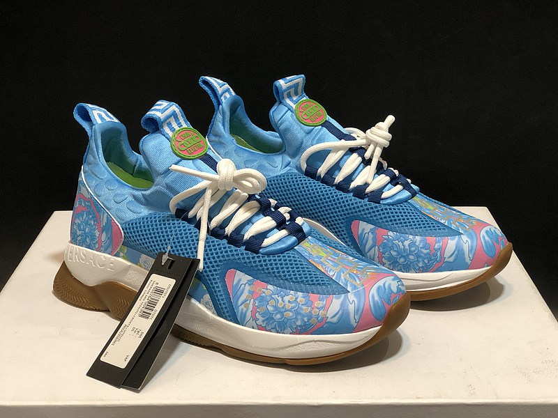 V*ersace CROSS CHAINER SNEAKERS blue&white&red