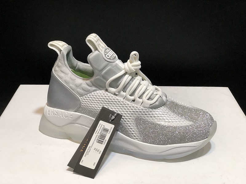V*ersace CROSS CHAINER SNEAKERS grey&white