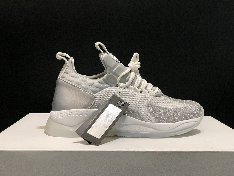V*ersace CROSS CHAINER SNEAKERS grey&white