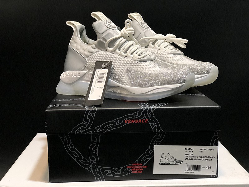 V*ersace CROSS CHAINER SNEAKERS grey&white