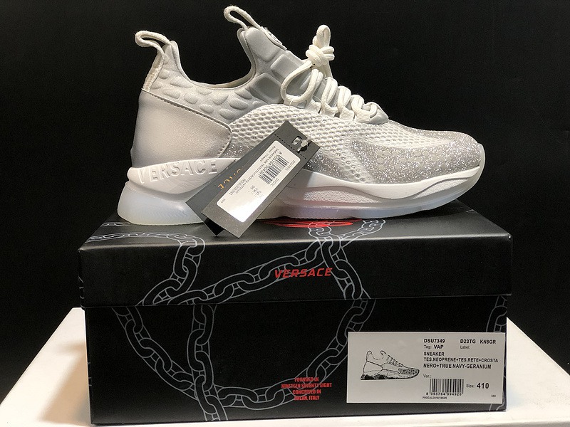 V*ersace CROSS CHAINER SNEAKERS grey&white