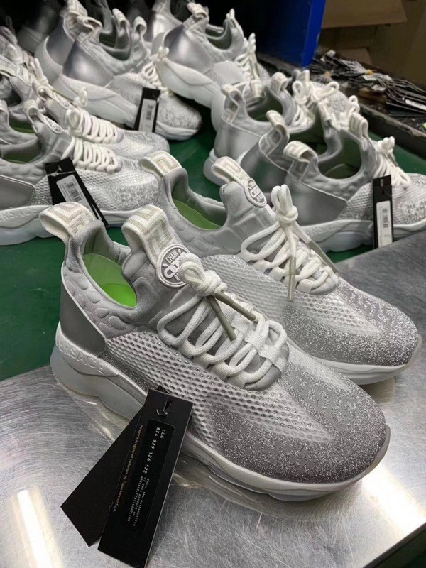 V*ersace CROSS CHAINER SNEAKERS grey&white