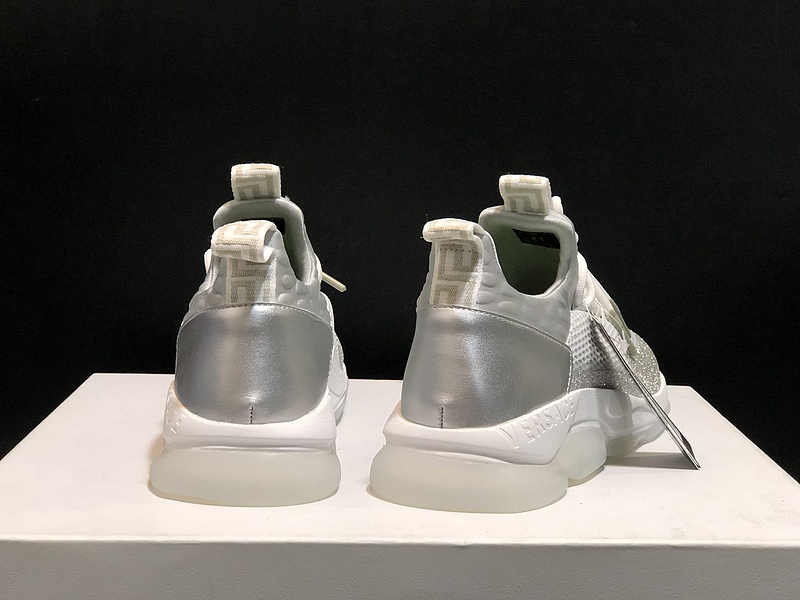 V*ersace CROSS CHAINER SNEAKERS grey&white