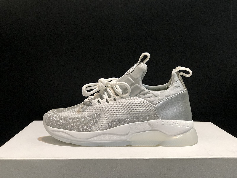 V*ersace CROSS CHAINER SNEAKERS grey&white