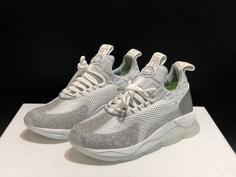 V*ersace CROSS CHAINER SNEAKERS grey&white
