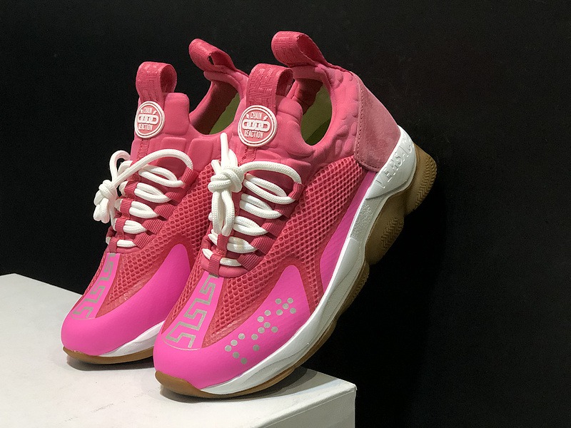 V*ersace CROSS CHAINER SNEAKERS pink&white