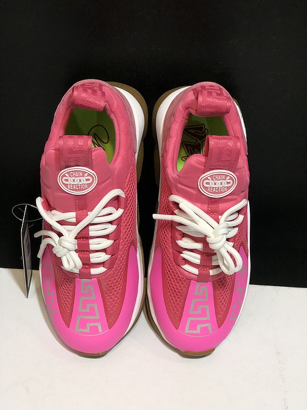 V*ersace CROSS CHAINER SNEAKERS pink&white
