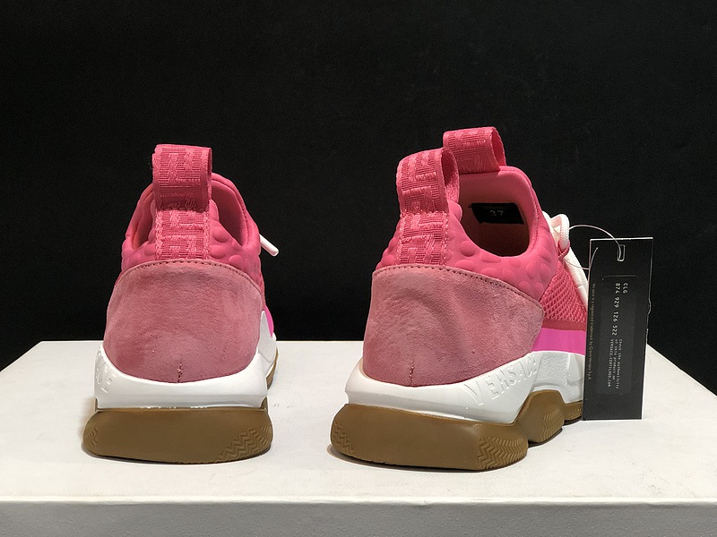 V*ersace CROSS CHAINER SNEAKERS pink&white
